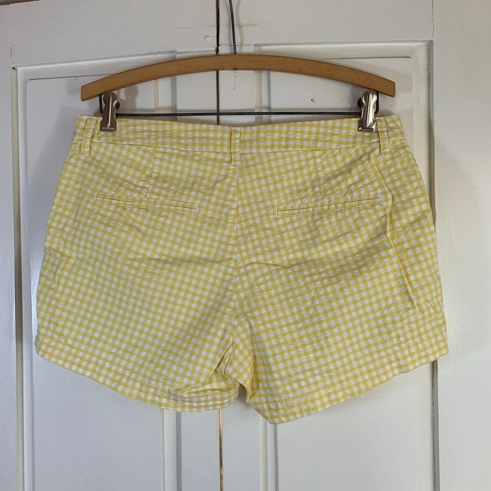 Old Navy Yellow Gingham Seersucker Everyday Shorts Size‎ 8 Women's Preppy Summer